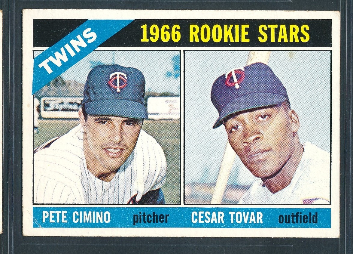1966 Topps Set Break #563 TWINS ROOKIES Cesar Tovar RC High # SP ~ VG+ wrinkle