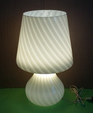 Grande Lampada da tavolo Fungo Murano vetro soffiato con righe spirale h= 50 cm