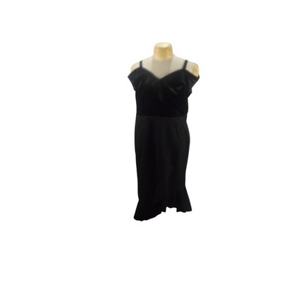 Addison Evenings Black Velvet Bodice Midi Dress 14W Mermaid Holiday Formal  Party | eBay