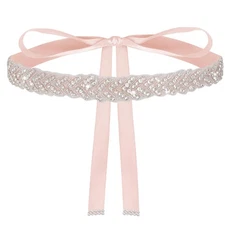 Bridal Rhinestone Wedding Waist Belt Sparkly Belt Wedding Satin Sash for Women