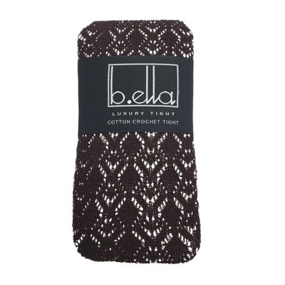 Luxury Cotton Crochet Tight Small Espresso Brown B.ella Codori Italian Hosiery 