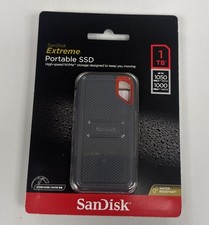 SanDisk Extreme 1TB, USB-C Portable External SSD - Black SDSSDE61-1T00-AT