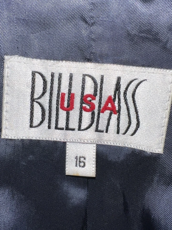 VTG Bill Blass Neiman Marcus Navy Cashmere Pea Coat Red “wax” Logo Buttons Sz 10 - Image 4 of 4