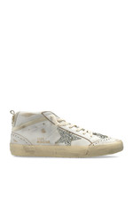 GOLDEN GOOSE Mid Star Women's White/Silver Sneakers New Authentic