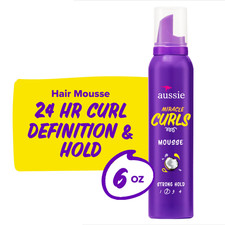 Aussie Miracle Curls Styling Mousse with Coconut  Jojoba Oil, for Curly Hair, U