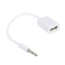 3.5mm Male AUX Audio Plug Jack To USB 2.0 Female Converter Cable Cord Car3111