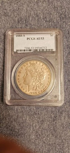 1888-S  MORGAN SILVER DOLLAR PCGS AU-53