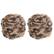 70 Yards Fur Yarn, 2 Skeins 100 Grams Faux Fur Eyelash Yarn, Yellow Brown