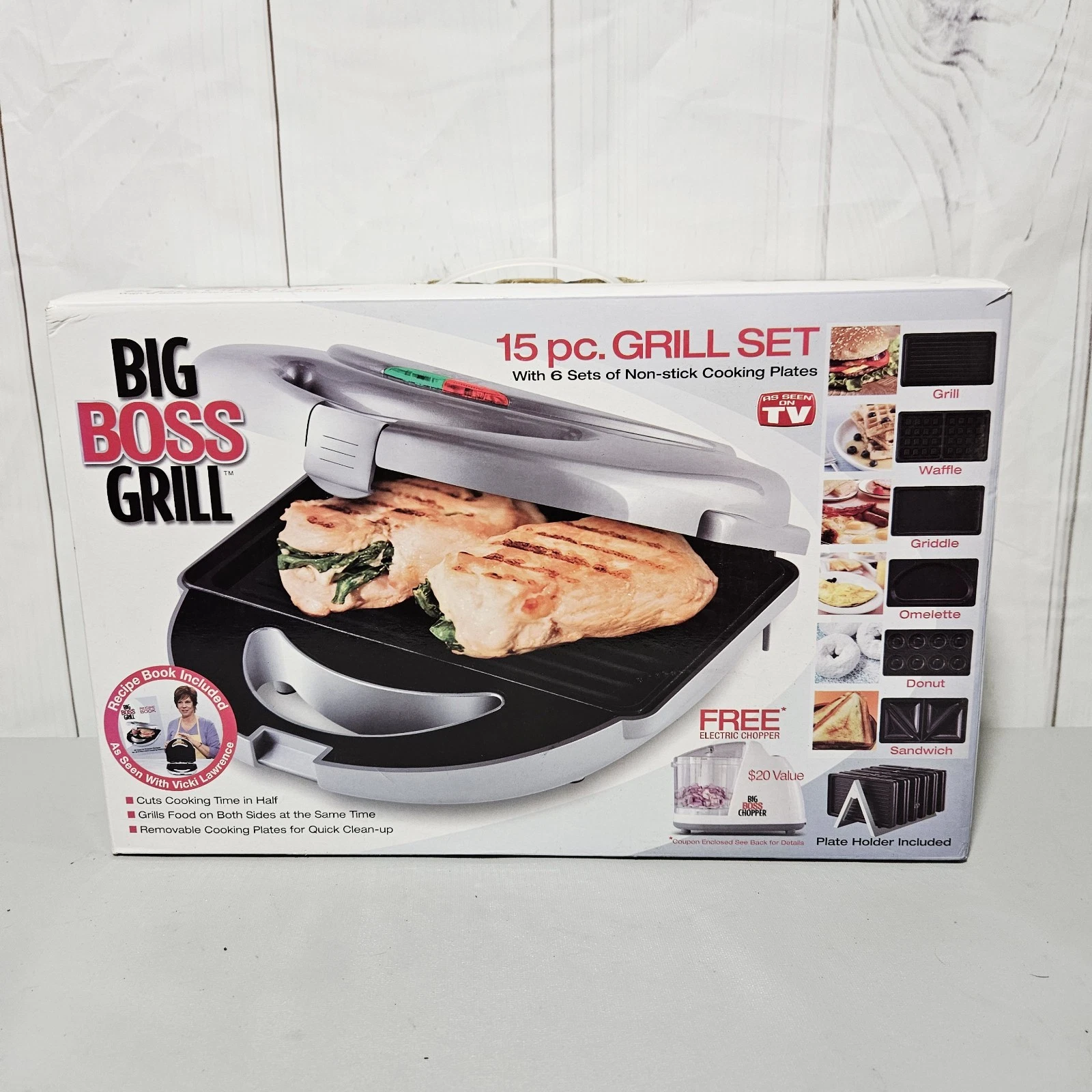 NEW! As Seen On TV-Big Boss Grill, #8153, 15-Piece Grill Set, Patio & Parties