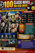 100 Classic Movies on USB Drive  PUBLIC DOMAIN COLLECTION