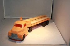 1950s Tractor Trailer Flatbed Log Truck Hubley Made in USA