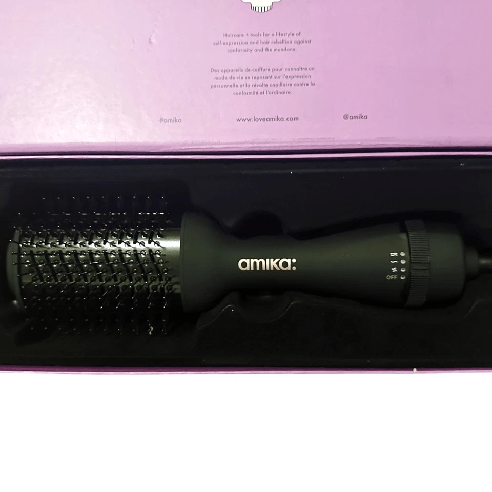 Cepillo redondo secador de pelo Amika 12” x 34” x 9” herramienta de peinado 2 en 1 belleza Foto 3 de 3