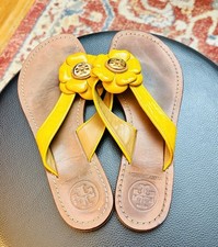 Womens tory burch slippers breely patent thong size 6.5 us