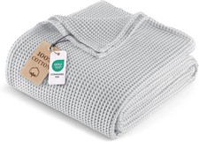 100 Cotton Waffle Weave Throw Blanket Soft Bedding Cover For Couch 50x70 Inch