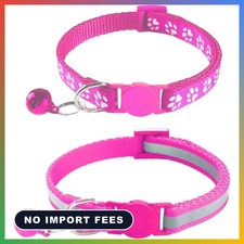 2 Pack Breakaway Cat Collars with Bells, Reflective Design and Claw Print Design