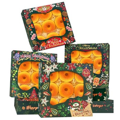 Christmas Gingerbread Man Bakery Boxes Window 10x10x2.5 Inch 30 PCS
