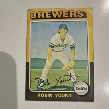 Topps 1975 Robin Yount #223 Milwaukee Brewers Rookie Baseball Card. rookie card picture