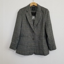 NWT Mina Self Gray Plaid Blazer Jacket Size Large