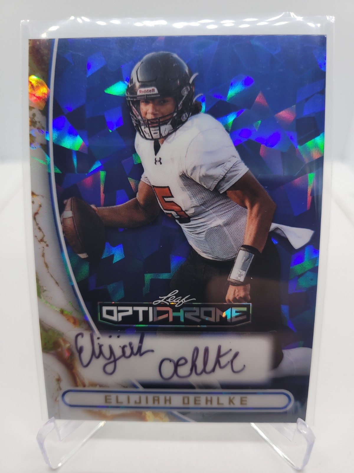 2027 Leaf Optichrome Elijiah Oehlke Auto 4/5 Blue Cracked Ice 