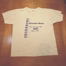 VTG 1987 Schuttler Music Key Performer MDA Kimball & Eastland Mall Tshirt Piano