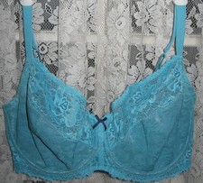CACIQUE BY LANE BRYANT FULL COVERAGE U/W BRA AQUA FLORAL 42F NEW