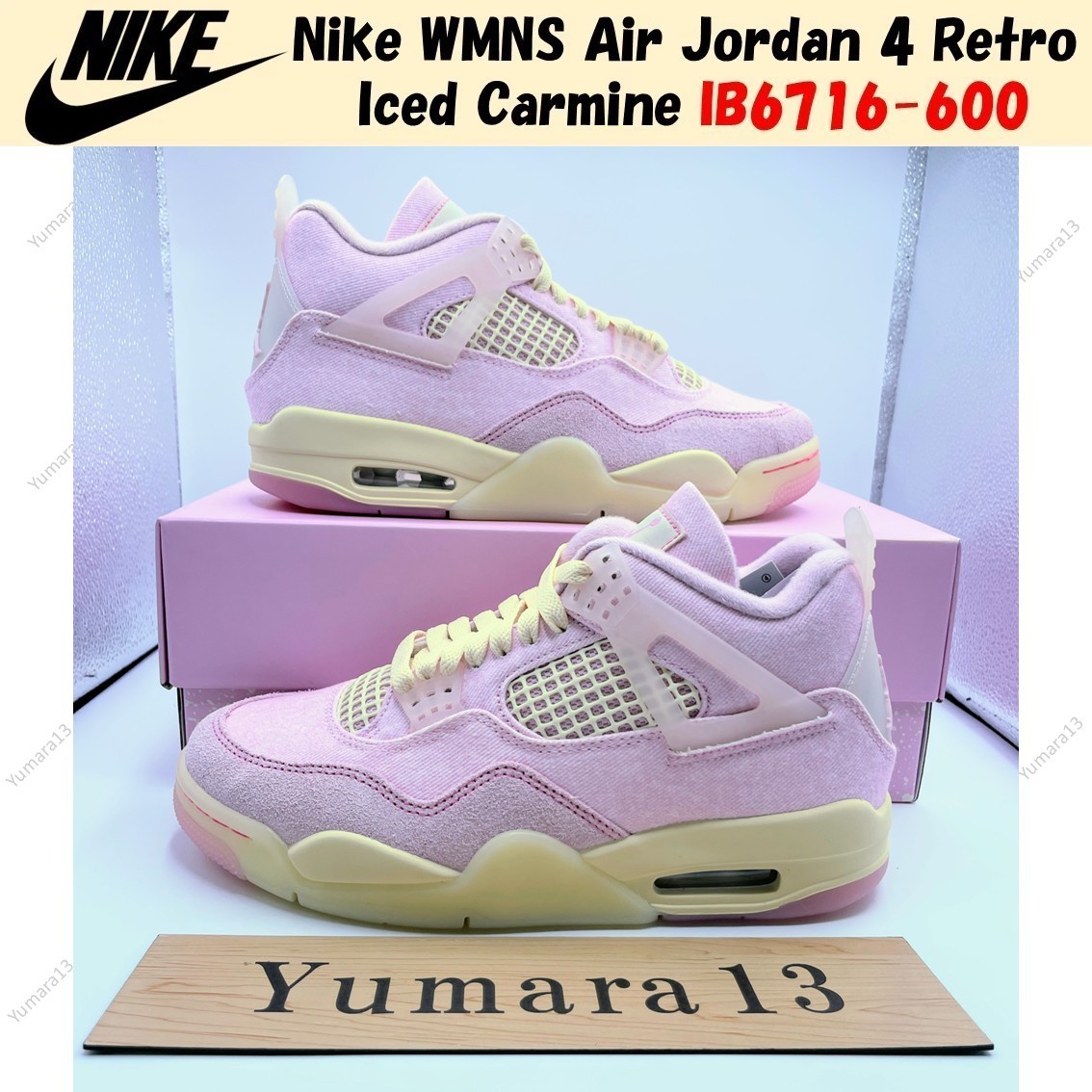 Nike WMNS Air Jordan 4 Retro Iced Carmine IB6716-600 Women's Size