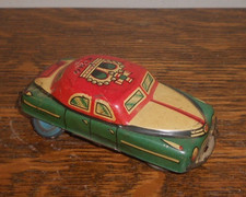 Vintage Tin Car Lithograph King Crown Friction Car