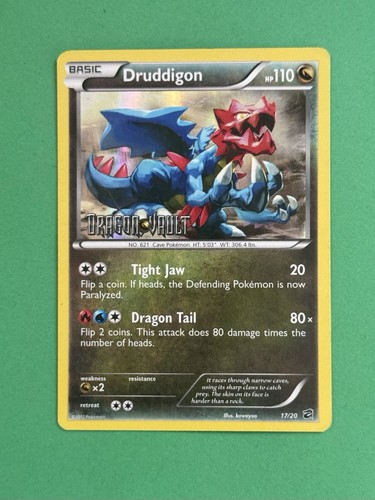 2012 Pokémon Druddigon 17/20 Dragon Vault Stamped Holo VG