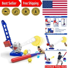 Kids' Outdoor 2-in-1 Pitching Machine: Baseball and Tennis Fun for Ages 5-12
