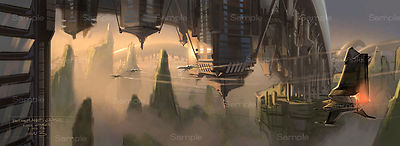 Star Wars Fine Art Print Poster Ryan Church Jedi star ship Concept Art ...