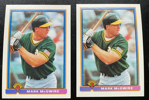 Lot Of 2 1991 Bowman Mark McGwire Card 234 MINT A s EBay