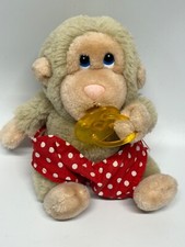 Vintage Russ Berrie  CO Chee Chee Monkey with Pacifier Plush 9  sitting