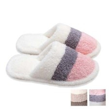 NWT Comfyluxe Women's Soft Microfiber Cozy Stripe Pattern Slippers Size: 7-10