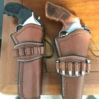 LEATHER WESTERN  SINGLE ACTION COW-BOY MODEL REVOLVER HOLSTER AMMO GUN HOLSTER