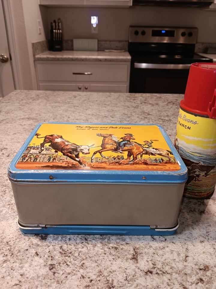 1957 Roy Rogers Canadian Lunch Box & Thermos * Vintage * Lunchbox NICE