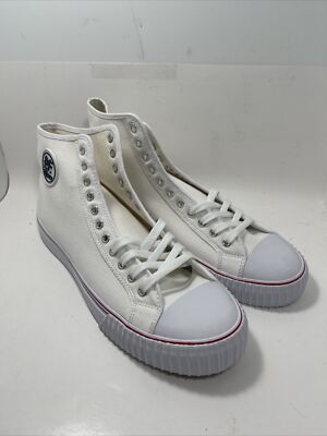 PF Flyers Men Women Center Hi Shoes MC2001WT - White/Red/Blue Size 15 (aa15)