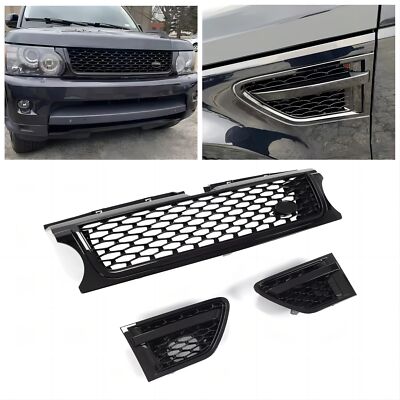 Front Upper Grille Black Painted Plastic Set  For Range Rover Sport 2010-2013