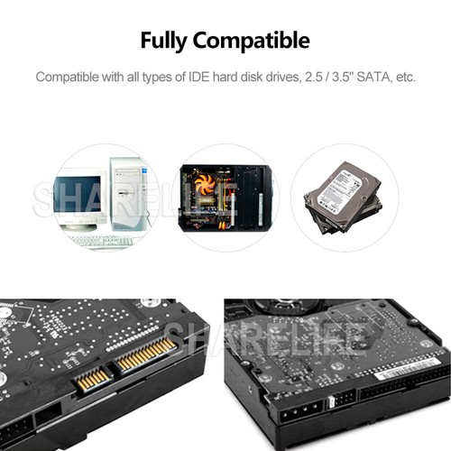 Dual 2.5" 3.5" SATA IDE HDD Docking Station Hard Disk Drive Dock OTB Card Reader - Picture 8 of 10