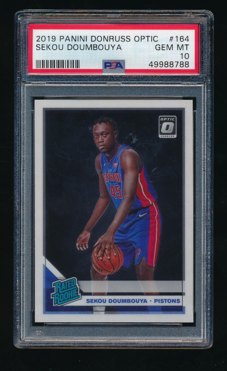 PSA 10 SEKOU DOUMBOUYA 2019-20 DONRUSS OPTIC #164 RATED ROOKIE RC *PISTONS* 8788