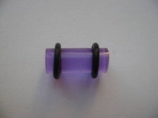 0G 3/4 Inch Purple Acrylic Ear Plug New Made In USA