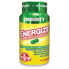 iSatori Energize Immunity-Vitamin A, B-12, C, D, E- Fast Acting Energy (90 Tab) 