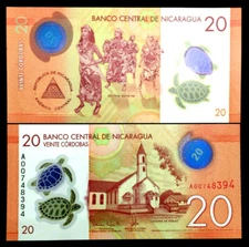 Nicaragua 20 Cordobas 2015 Polymer Banknote World Paper Money UNC Currency