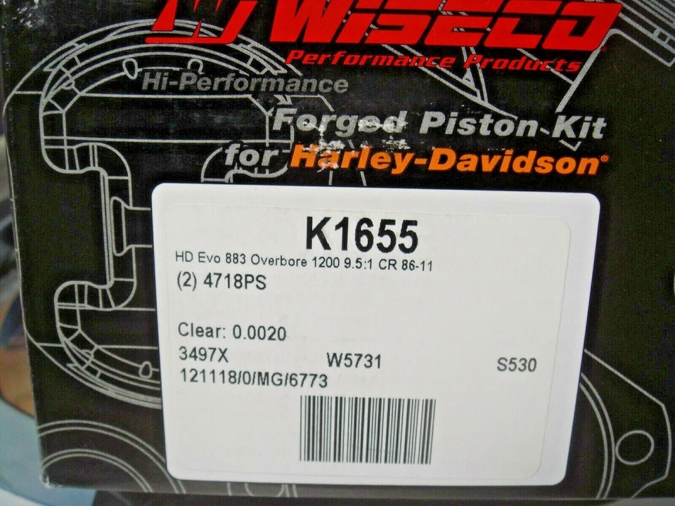 Harley Pistons Sportster Overbore Kit 883 3.498 9.5:1 1986-03 V-Twin 11-9885 X7 Foto 3 de 3