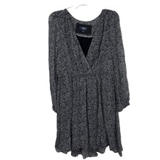 Maeve by Anthropologie Carolyn Black White Leopard Mini Semi Sheer Dress Sm EUC