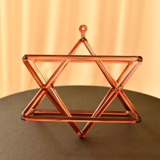 TXTone Crystal Singing Merkaba Pyramid 6" Red Quartz With Carrying Case Yoga