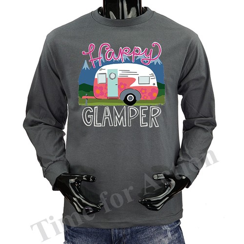 Happy Glamper Lustiger Witz Humor Humorvolle Grafik Langarm - Bild 8 von 9