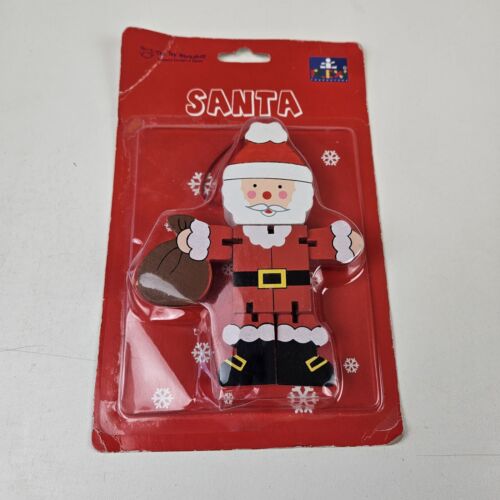 NEW Christmas Ornament Wood Santa Claus Flex The Toy Workshop  - Picture 1 of 2
