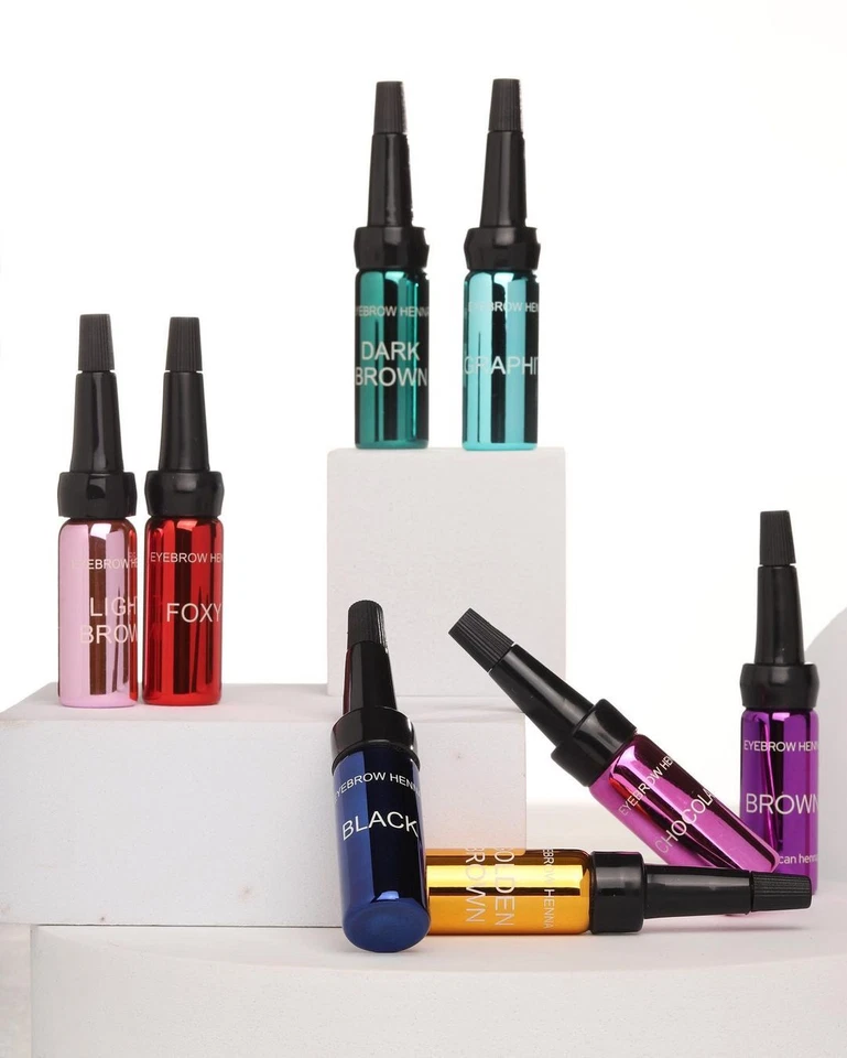 Henna für Augenbrauen EkkoBeauty, Augenbrauenfarbe Professional, Eyebrow Henna