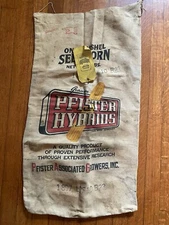 Vintage Pfister Hybrids Seed Corn Sack Bag w/ Original Tag One Bushel Farm