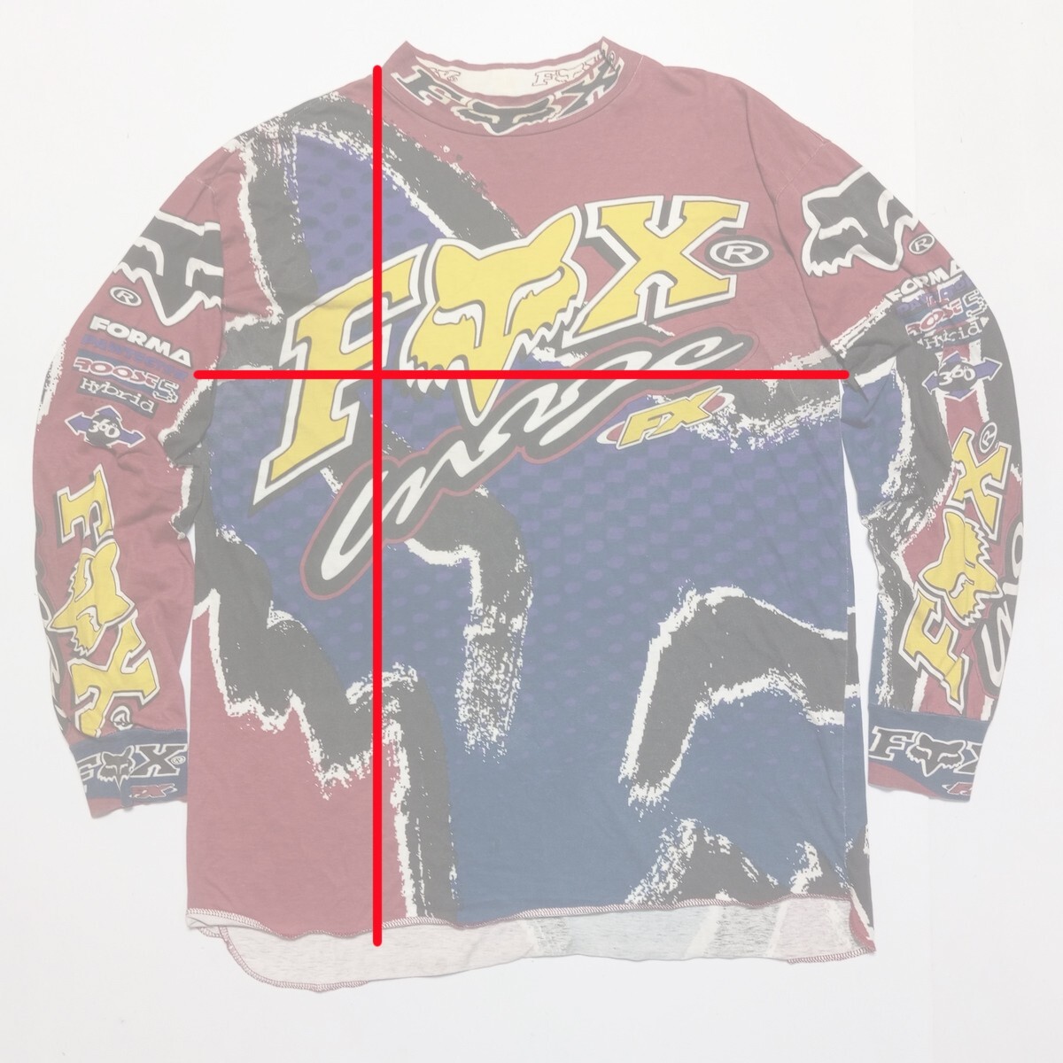 90s usa FOX モトクロスシャツ Lサイズ goodデザイン VTG 90s FOX Racing HC MX Moto MTB Retro L/S Blue White Logo